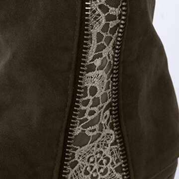 Womens Faux Suede Knee High Boots Side Zipper Chunky Heel Fashion Fall Winter Boots Comfortable Western Cowboy Boots (Army Green,8.5)