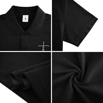 Embroidery Logo Cross Faith Jesus Polo T Shirts Tshirts for Men Mens Religious Christ T-Shirts Short Sleeve Summer Tshirt Black