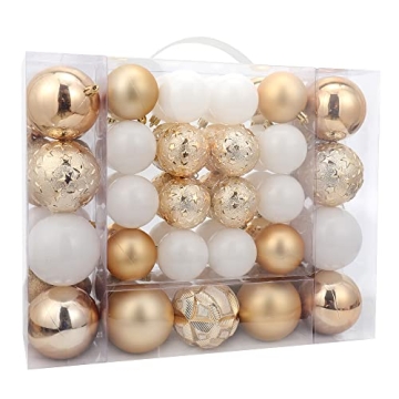 ISULIFE 87ct Shatterproof Christmas Ball Ornaments Set