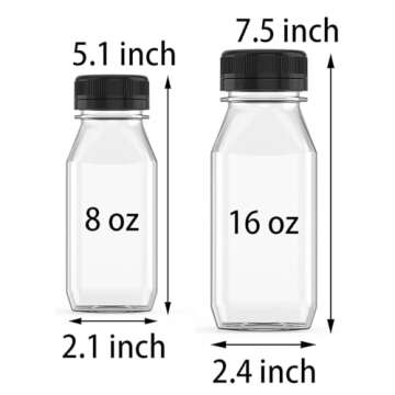 Top Quality 8 Oz Hulless Plastic Juice Bottles with Lids for Juicing