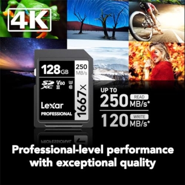 Lexar 128GB Professional 1667x SD Card for Video & Photography