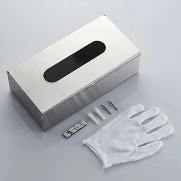 JunSun Stainless Steel Tissue Box Cover - Elegant Design
