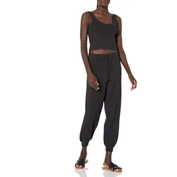 The Drop Maddie Loose Fit Supersoft Jogger in Black