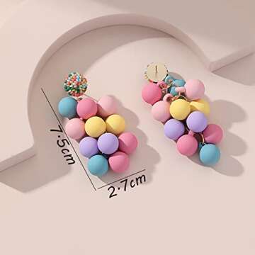 WASAIE Colorful Beaded Dangle Earrings for Women