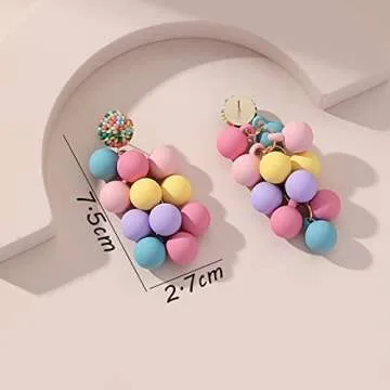 WASAIE Colorful Beaded Dangle Earrings for Women