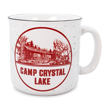 Silver Buffalo Friday the 13th Camp Crystal Lake Ceramic Camper Mug | BPA-Free Large Mugs and Cups f...