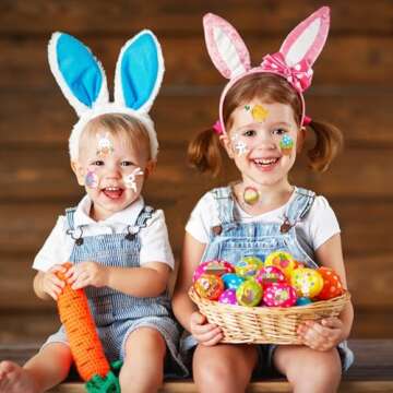 Jejucy Easter Tattoos for Kids - 72 Pcs Fun Stickers