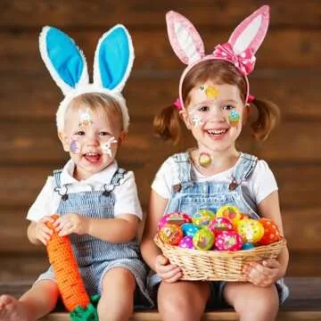 Jejucy Easter Tattoos for Kids - 72 Pcs Fun Stickers