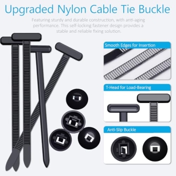 Nylon Universal Cable Tie Buckles, Upgraded Automotive Zipper Clips, 30PCS Self-Locking T Rivet Zip ...