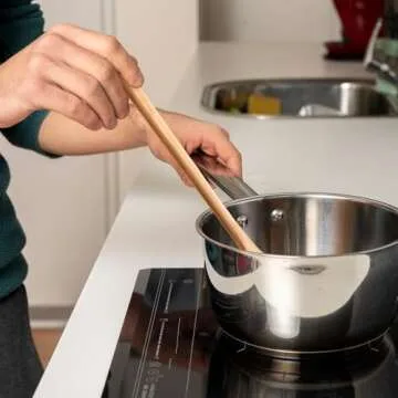 4 Pieces Long Handle Wooden Mixing Spoons Set for Cooking