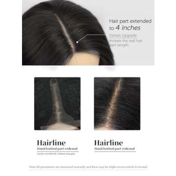 Cisyia Brown Wig, Ombre Brown Highlight Wigs for Women with Dark Roots, Long Wavy Lace Hairline Wig, 26 Inch Middle Part Synthetic Heat Resistant Wig for Daily Cosplay Party Use