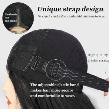 Cisyia Brown Wig, Ombre Brown Highlight Wigs for Women with Dark Roots, Long Wavy Lace Hairline Wig, 26 Inch Middle Part Synthetic Heat Resistant Wig for Daily Cosplay Party Use