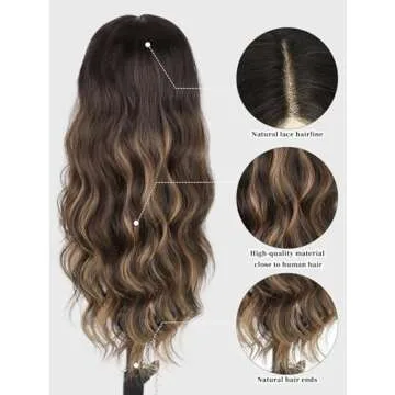 Cisyia Ombre Brown Highlight Wig - 26 Inch Stylish Hair