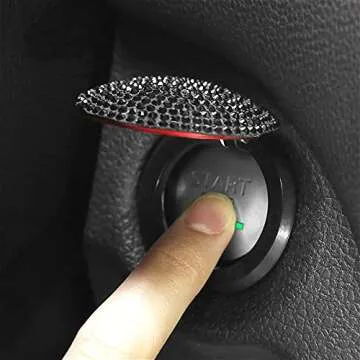 Bling Car Engine Start Stop Button Cover - Crystal Rhinestone Auto Accessory