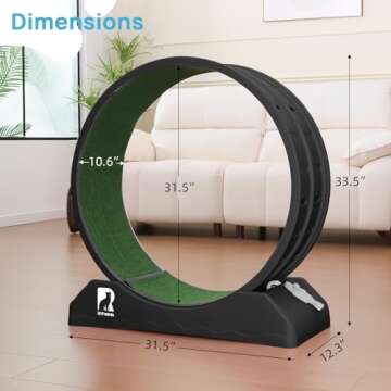 Cat Exercise Wheel, 31.5 Inch Cat Treadmill for Indoor Cats, Cat Running Wheel with Carpeted Runway, Easy to Install & Fitness & Health, Suitable for Most Cats, Plastic Cat Wheel