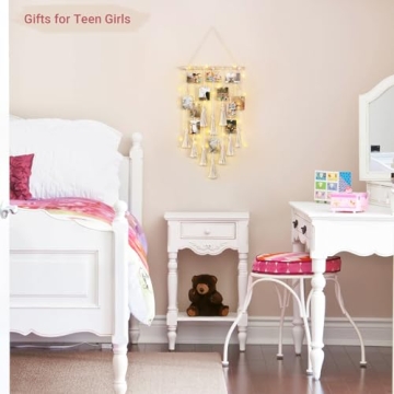 Mkono Hanging Photo Display with Lights & Clips