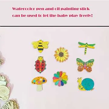 48PCS Unfinished Wood Insect Cutouts with Sling Hole,Butterfly Wooden Blank Paint Crafts for Kids Painting DIY Crafts Home Decoration Craft Project Home Decor Ornament Supplies(Insect Color)