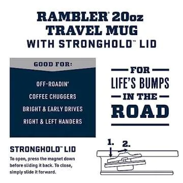 YETI Rambler 20 oz Travel Mug - Stainless Steel Vacuum Insulated with Stronghold Lid in Cosmic Lilac