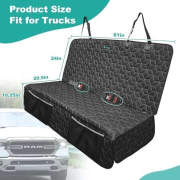 Waterproof Dog Car Seat Cover for Trucks & SUVs