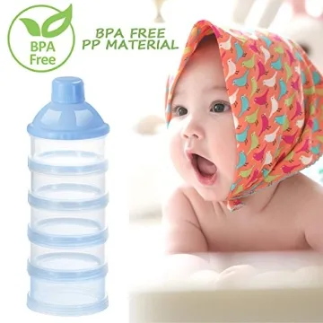 Accmor Formula Dispenser On The Go, 5 Compartments Stackable Formula Container for Travel, Baby Milk Powder Kids Snack Container, BPA Free