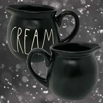 Rae Dunn Black Cream Container - Perfect for Holidays