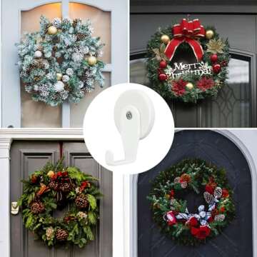 FYY Magnetic Wreath Hanger - 2 Pack Heavy Duty Magnets with Hook for Refrigerator, Christmas Decoration Magnetic Hooks for Metal Front Door, Cruise Hook Hanger for Hanging Cabins Grill Coat Pattern 1W