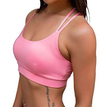 YIANNA Strappy Padded Sports Bra for Women Activewear Medium Support Workout Yoga Bra Tops, YA-BRA13...
