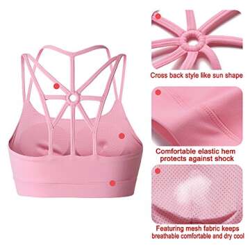 YIANNA Strappy Sports Bra with Padded Support