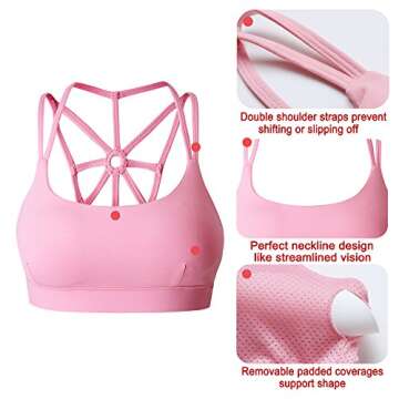 YIANNA Strappy Sports Bra with Padded Support