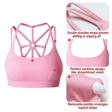 YIANNA Strappy Sports Bra with Padded Support