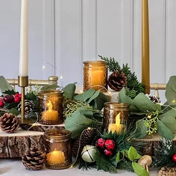 Kate Aspen Vintage Glass Tealight & Votive Candle Fleur-de-lis Tea Light Holders, Set of 4, Amber