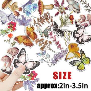 240PCS Vintage Plant Flower Sticker Set for Creativity