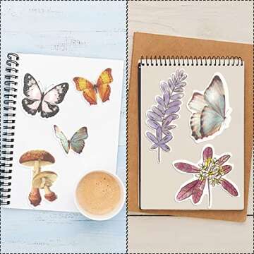 240PCS Vintage Plant Flower Sticker Set for Creativity