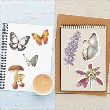 240PCS Vintage Plant Flower Sticker Set for Creativity