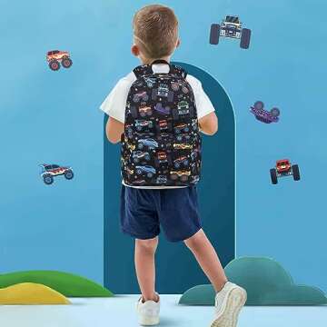 CAMTOP Backpack for Kids, Boys Girls Preschool Backpacks with Lunch Box Toddler Kindergarten School ...