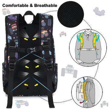 CAMTOP Backpack for Kids, Boys Girls Preschool Backpacks with Lunch Box Toddler Kindergarten School Bookbag Set