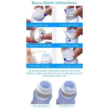 Bocco Leak Proof Squeezable Travel Bottles Pack of 4