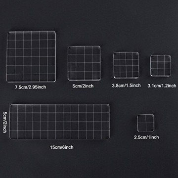 Whaline 6-Piece Acrylic Stamp Block Set for Crafting