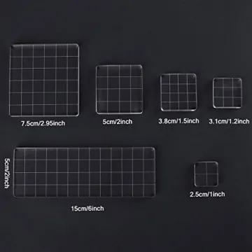 Whaline 6-Piece Acrylic Stamp Block Set for Crafting