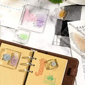 Whaline 6-Piece Acrylic Stamp Block Set for Crafting