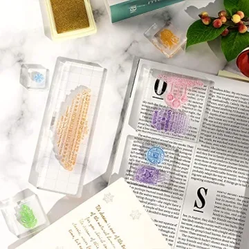 Whaline 6-Piece Acrylic Stamp Block Set for Crafting