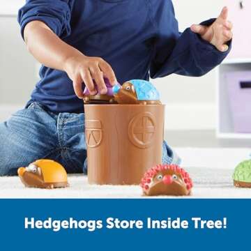 Learning Resources Spike the Fine Motor Hedgehog Sensory Tree House - 7 Pieces, Ages 18+ months Fine Motor and Sensory Toy, Toddler Educational Toys, Montessori Toys