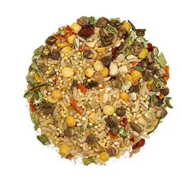 Bird Street Bistro Parrot Food - Parakeet Food - Cockatiel Food - Bird Food - Cooks in 3-15 min with Natural & Organic Grains - Legumes - Non-GMO Fruits, Vegetables, & Health Orientated Spices