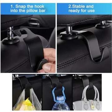 KUKEO Car Seat Gap Filler Organizer, Front Seat and Gap Organizer, Adjustable Car Accessories for Phones, Glasses, Keys, Cards (Grey, 2 Pack)