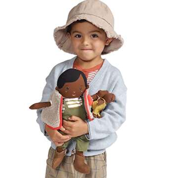 Manhattan Toy Playdate Friends Ellis Machine Washable and Dryer Safe 14 Inch Doll with Mini Bunny Stuffed Animal