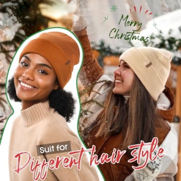 FURTALK Womens Winter Warm Satin Lined Beanie Hats Silk Lining Unisex Knit Slouchy Caps