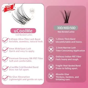 Venus Lash Clusters Kit 8-16mm with 5-6mm Bottom Lashes Wispy Natural Eyelash Clusters Kit D Curl -WideSpan DIY Eyelash Extension Kit Individual Fake Eyelashes Clusters Kit Thin Invisible Lash Band