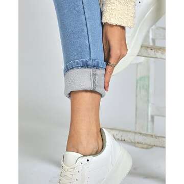 GRAPENT Fall Outfits for Women Fleece Lined Jeans Women Cute Clothes for Women Womens High Waisted P...