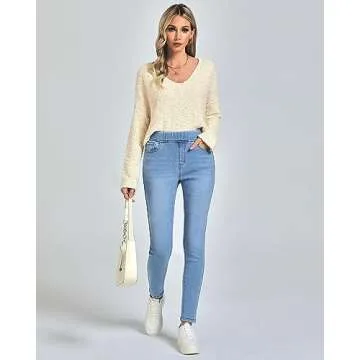 Fleece Lined Jeans for Women Warm Stylish Winter Apparel