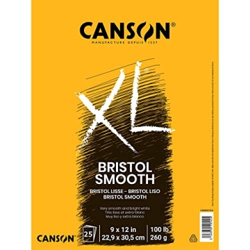 Canson XL Bristol Paper Pad 25 Sheets, 9x12 inches